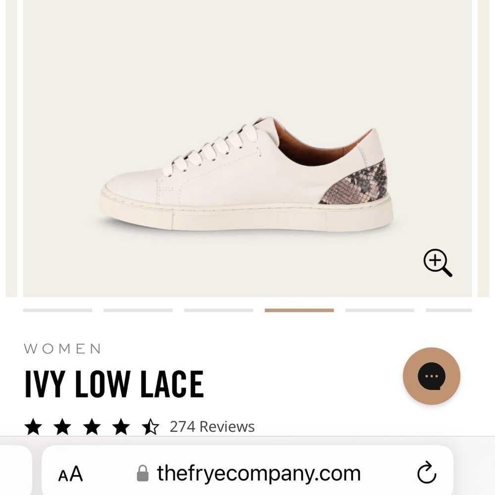 Frye Ivy Low Lace Size 7 cream